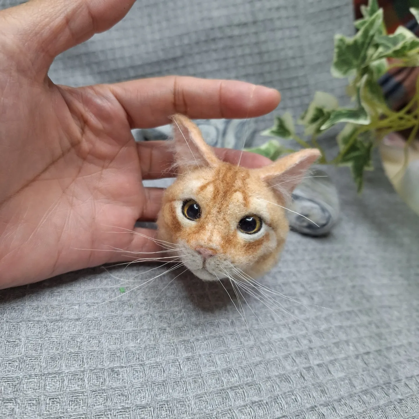 客製擬真寵物羊毛氈貓咪鑰匙圈