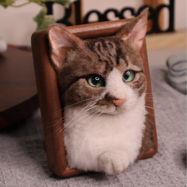 客製擬真寵物羊毛氈貓咪相框