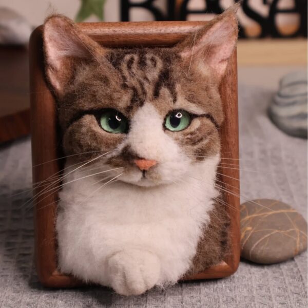 客製擬真寵物羊毛氈貓咪相框